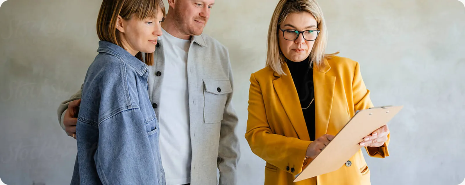 Agents reviewing a listing with a client