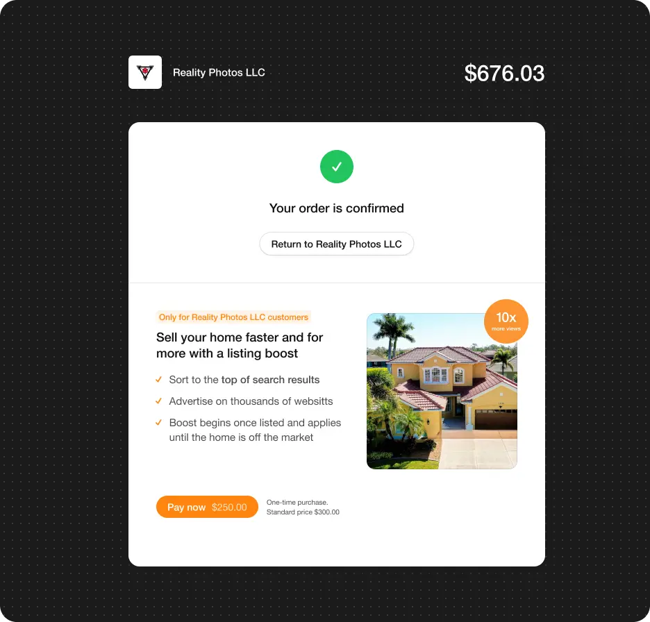 Sample Offer in confirmation message