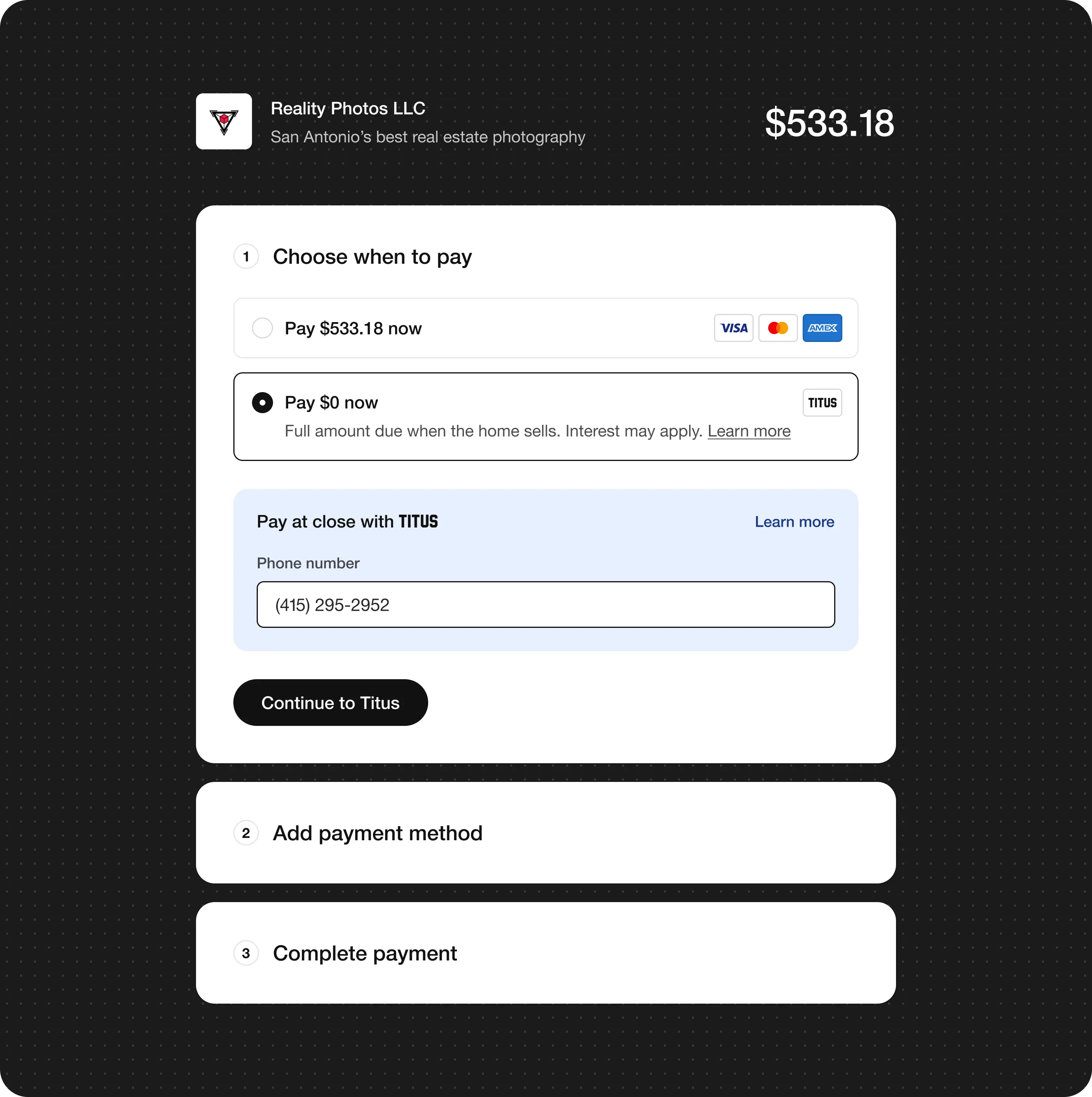 Sample Checkout Page